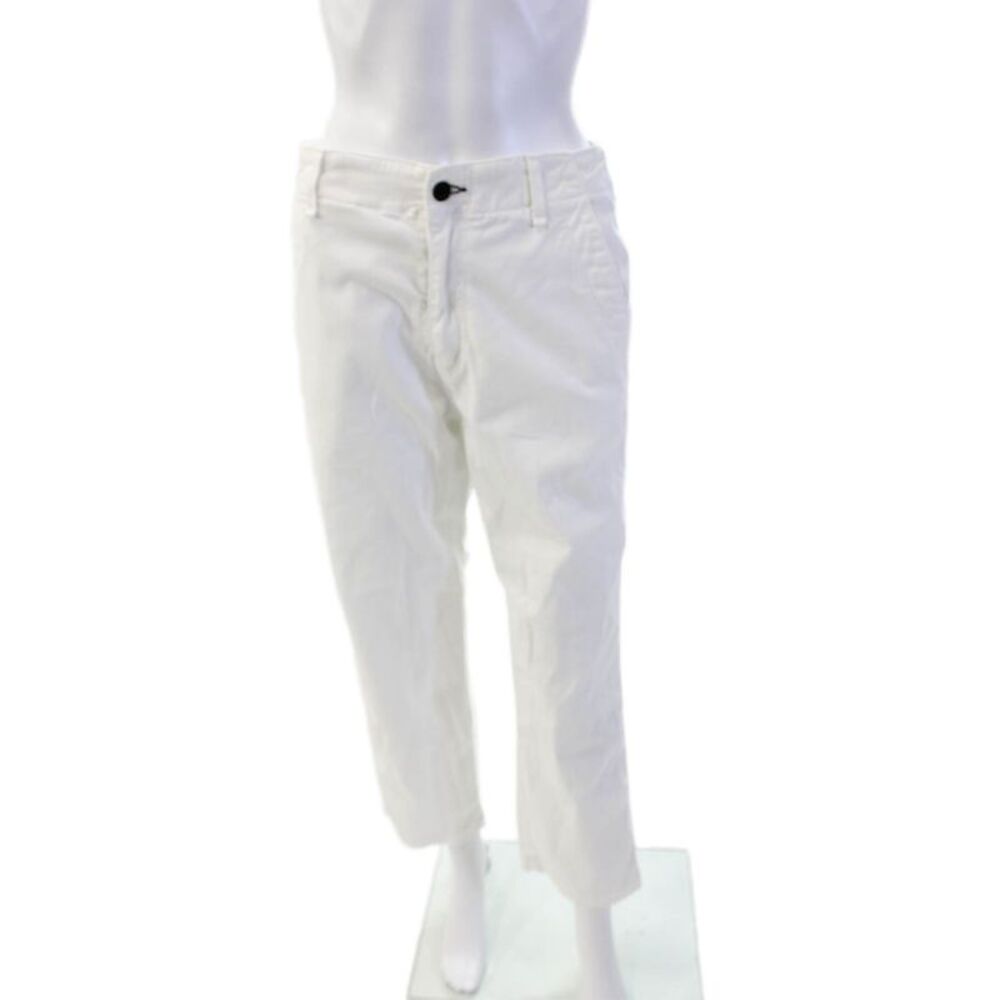 ASKKNY Womens Zipper Fly Mid Rise Straight Leg Trouser Pants White Size 23